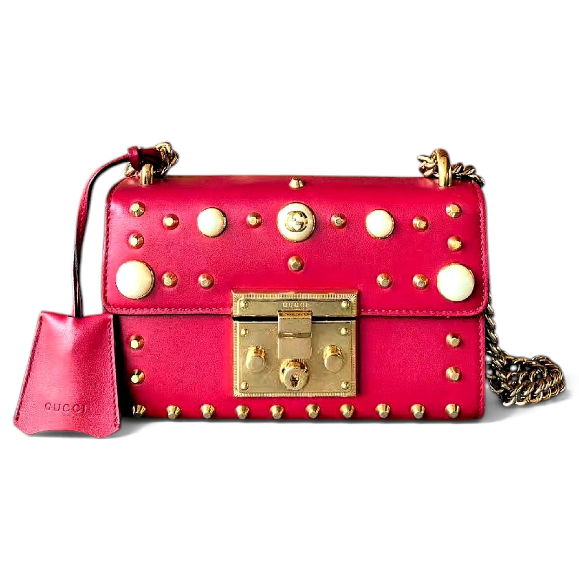 Padlock leather handbag