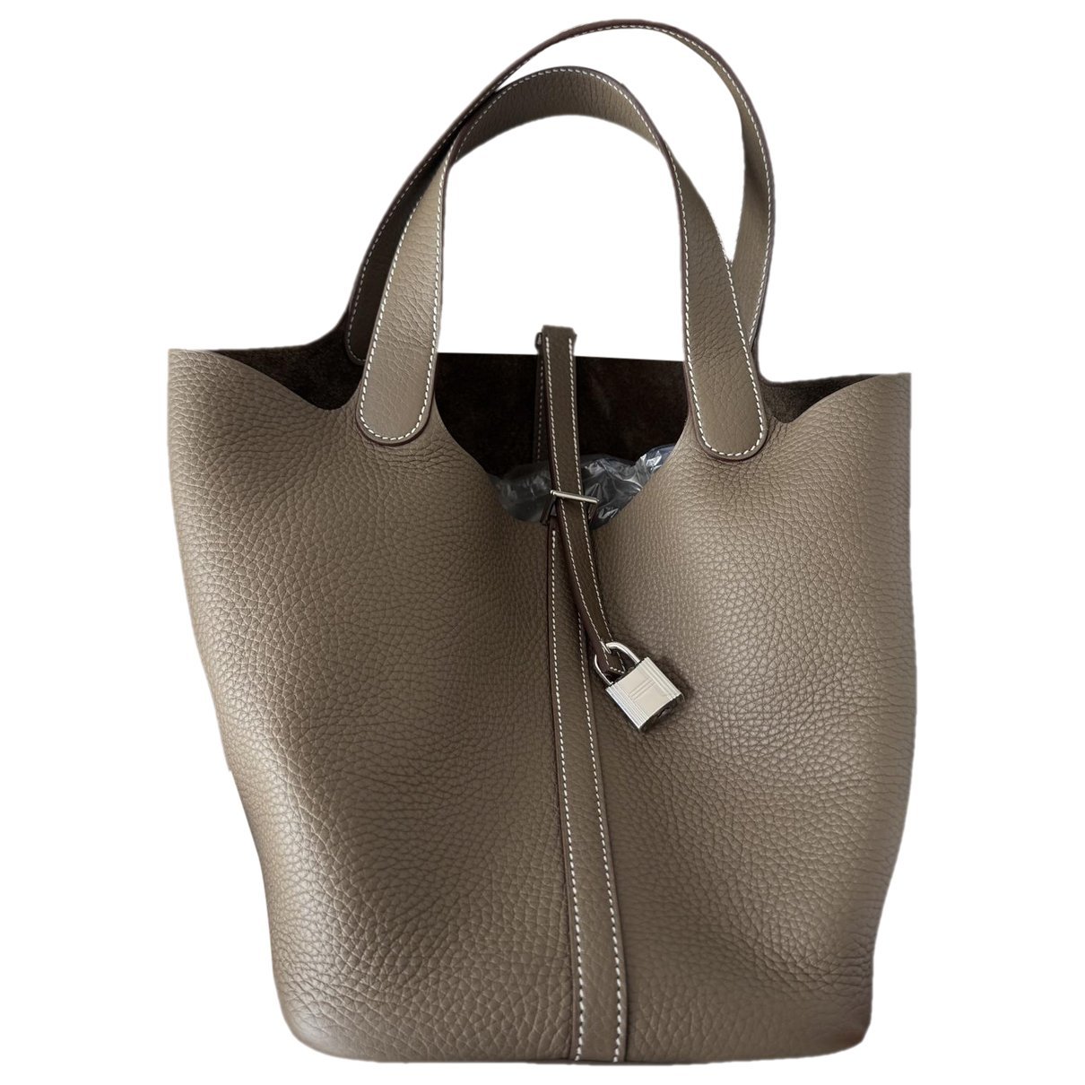 Picotin leather tote