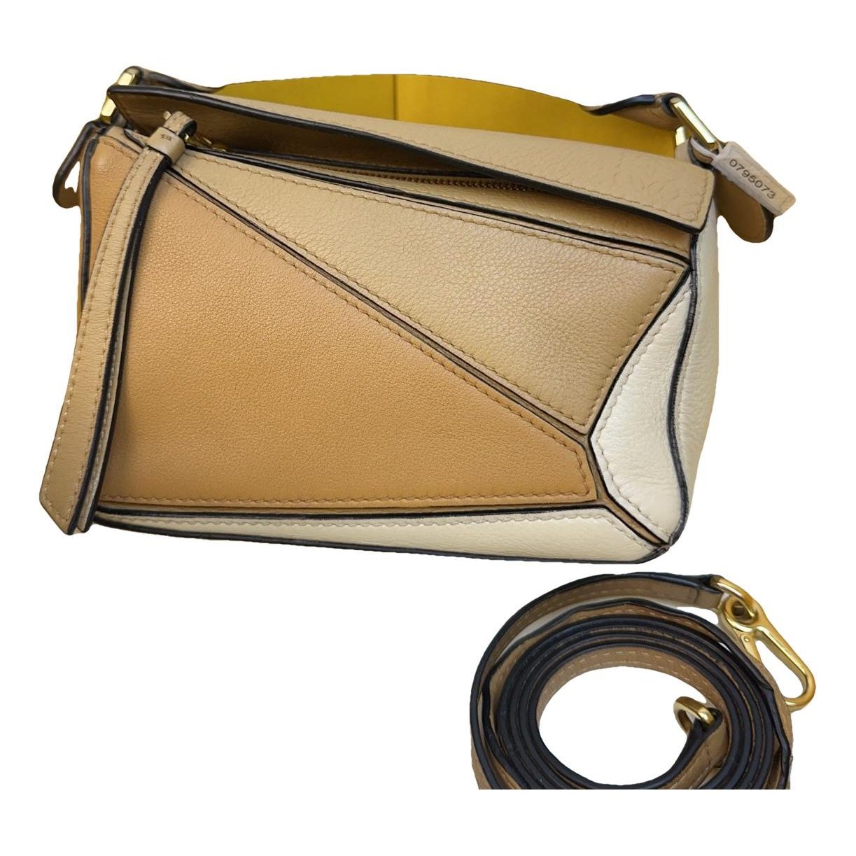 Puzzle leather handbag