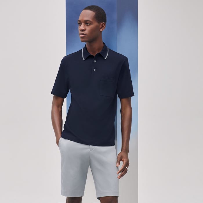 Marine "Piqures Sellier" Polo Shirt