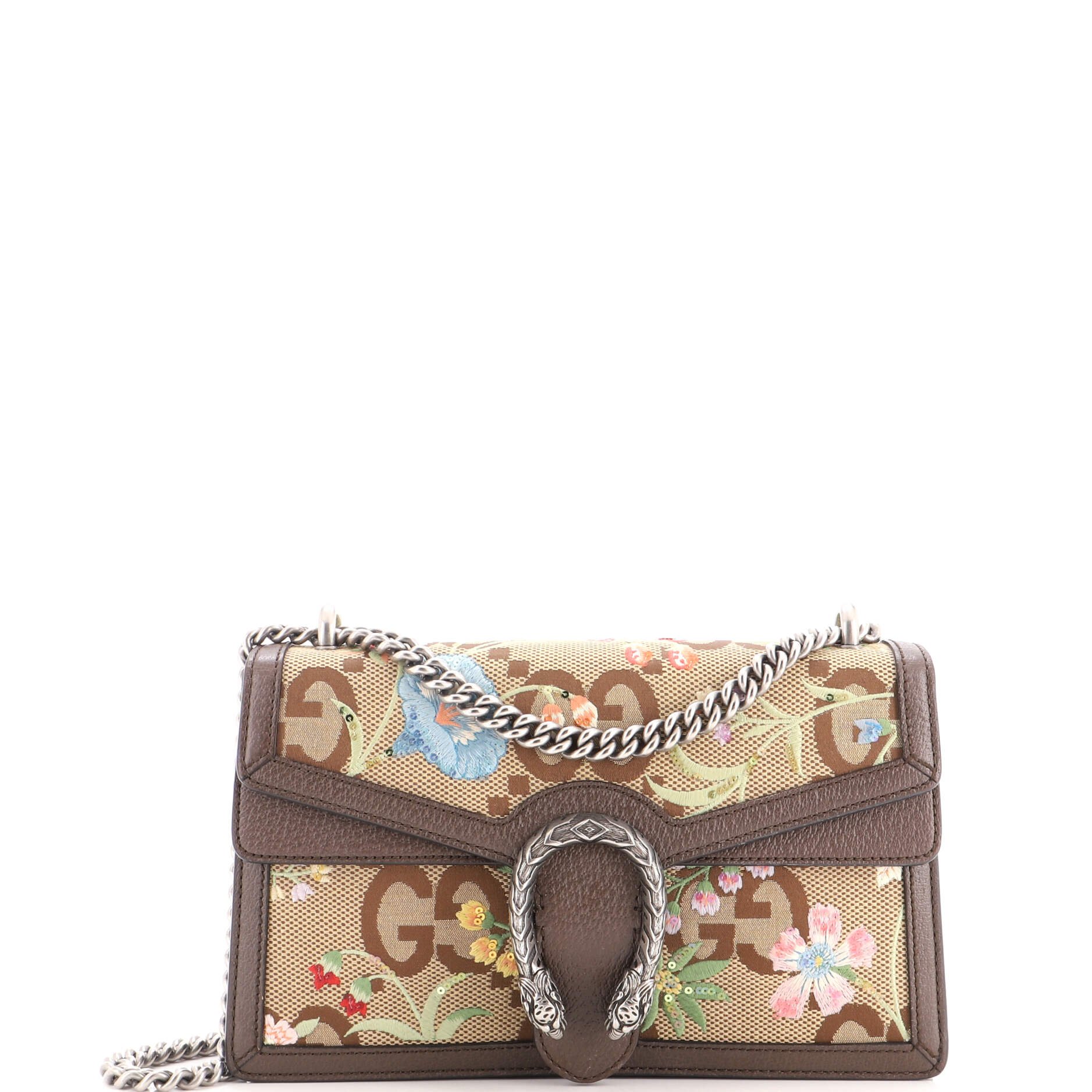 Dionysus Bag Embroidered Jumbo GG Canvas Small