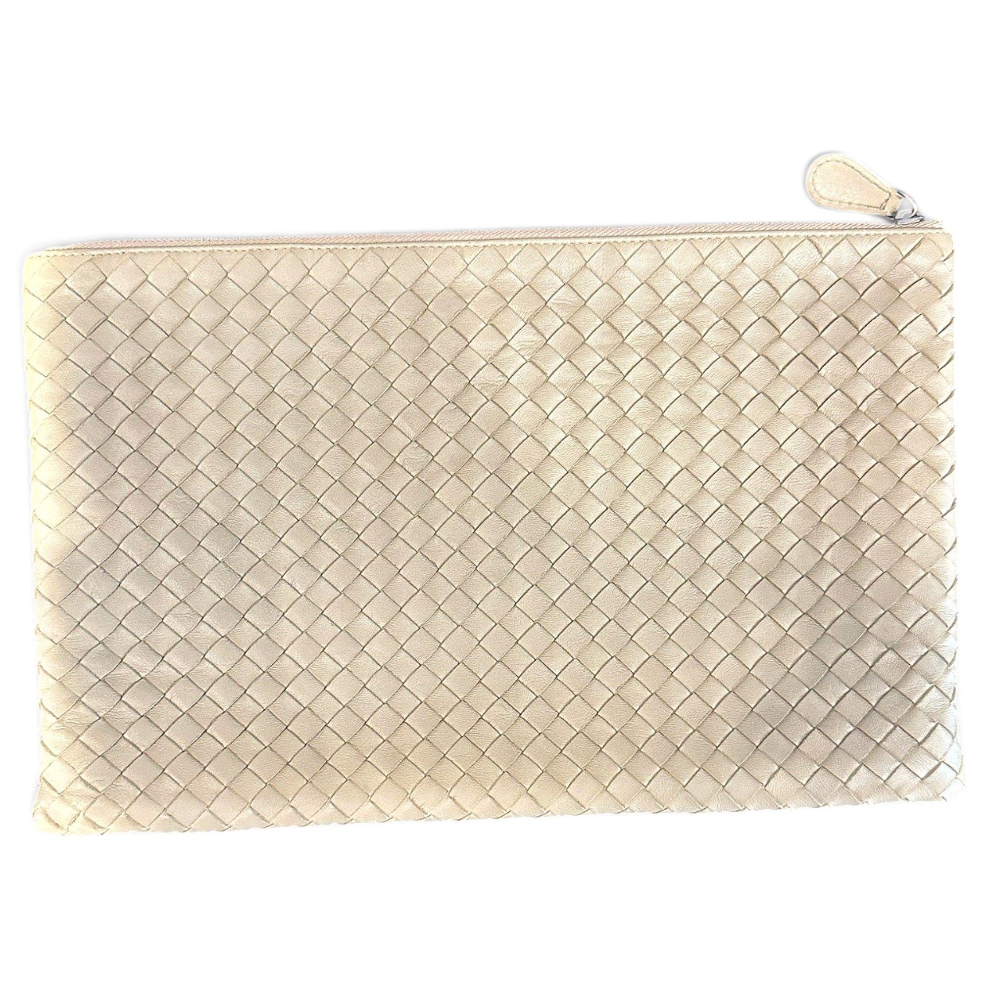 Leather clutch bag