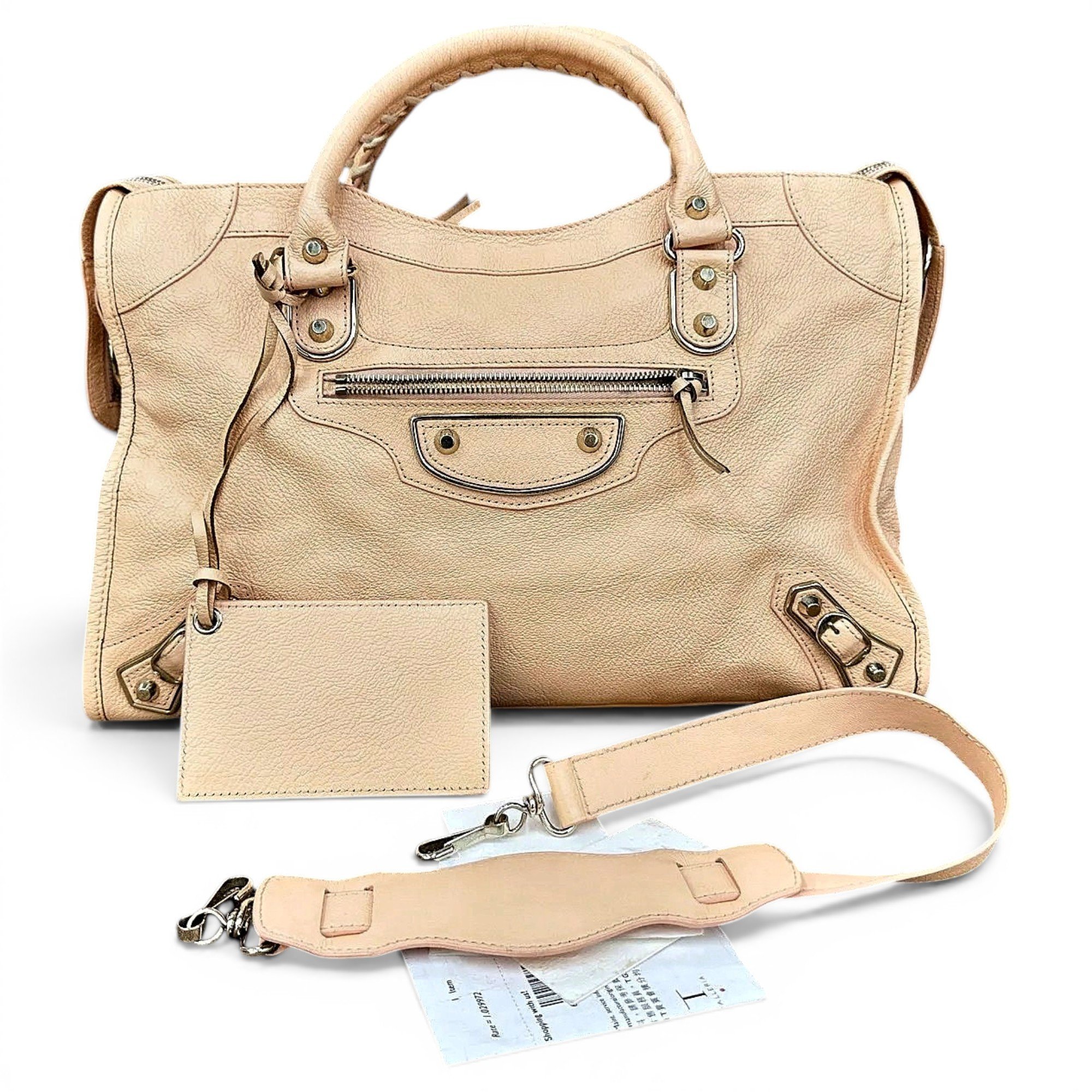 City leather handbag