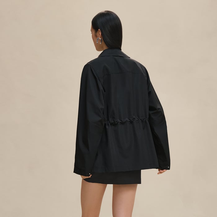 Noir Windbreaker Coat