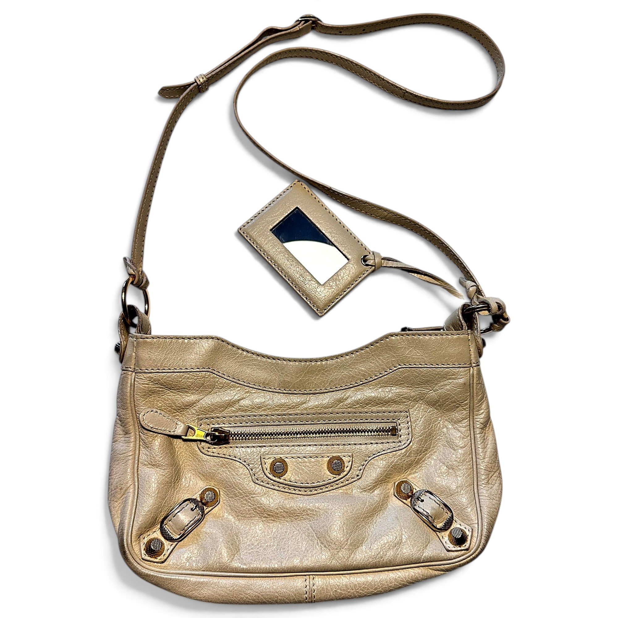 Hip leather crossbody bag