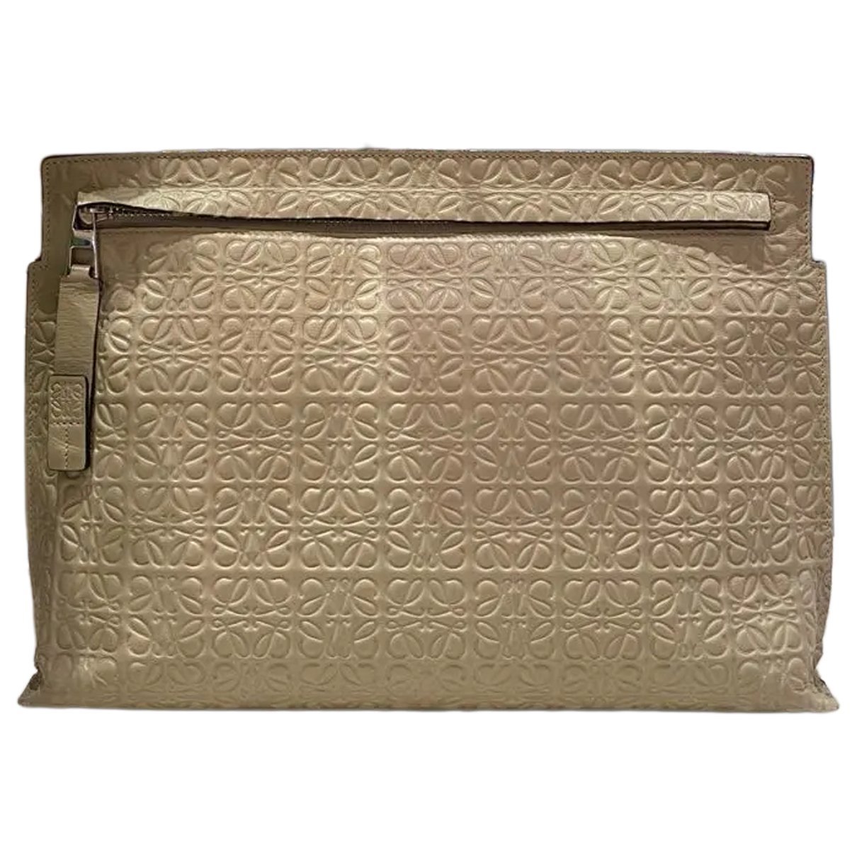 T Pouch leather clutch bag