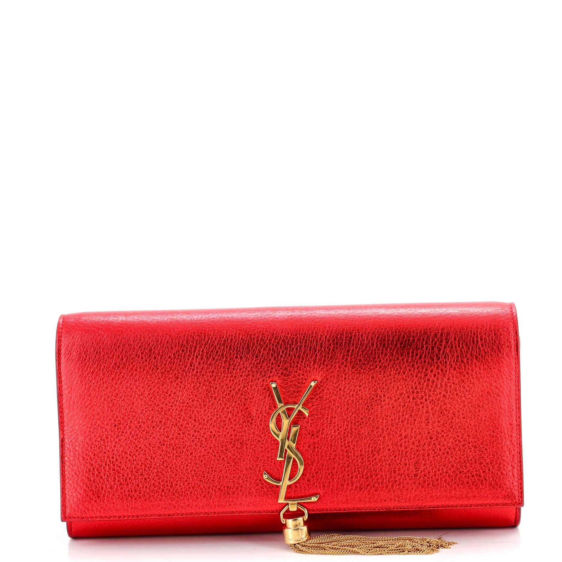 Classic Monogram Tassel Clutch Leather Long