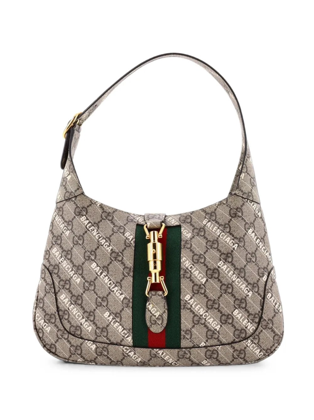 x Balenciaga The Hacker Project Jackie 1961 GG Coated Canvas Small hobo bag