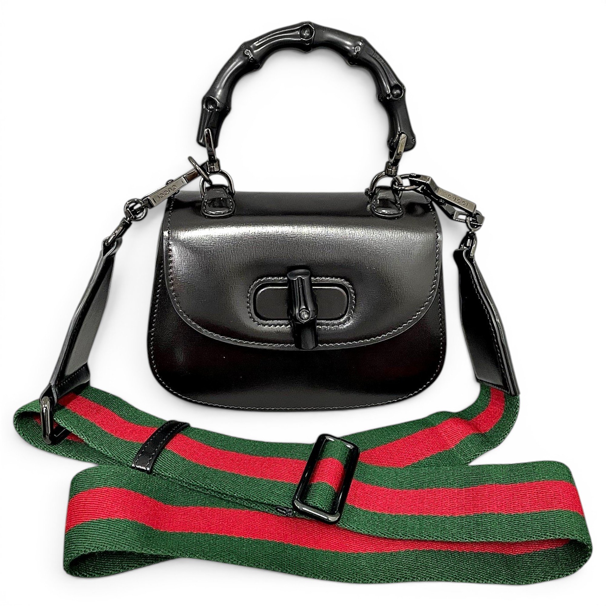 Convertible Bamboo Top Handle leather handbag