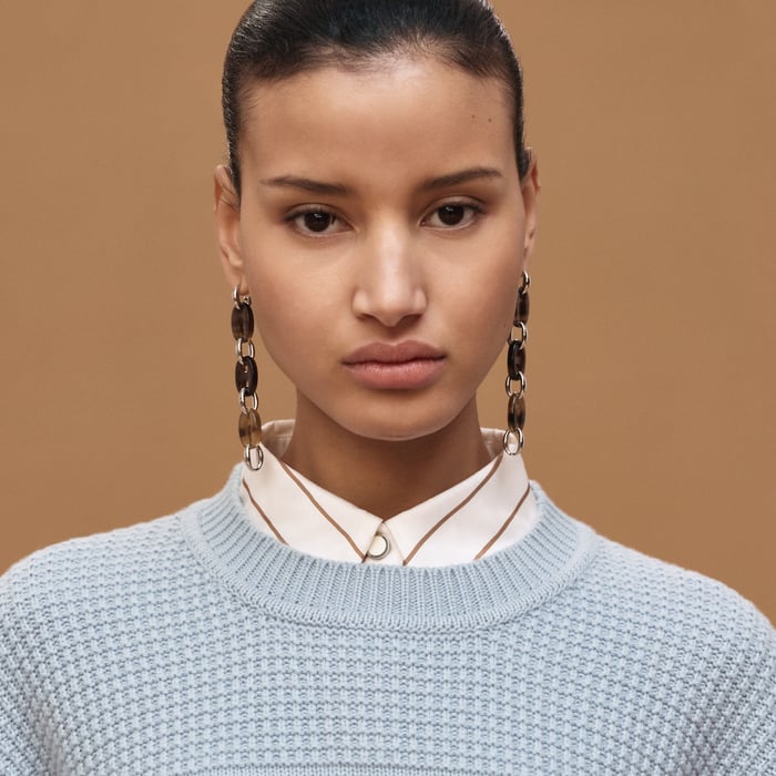 Bleu Dragée Cashmere Long-sleeve Sweater