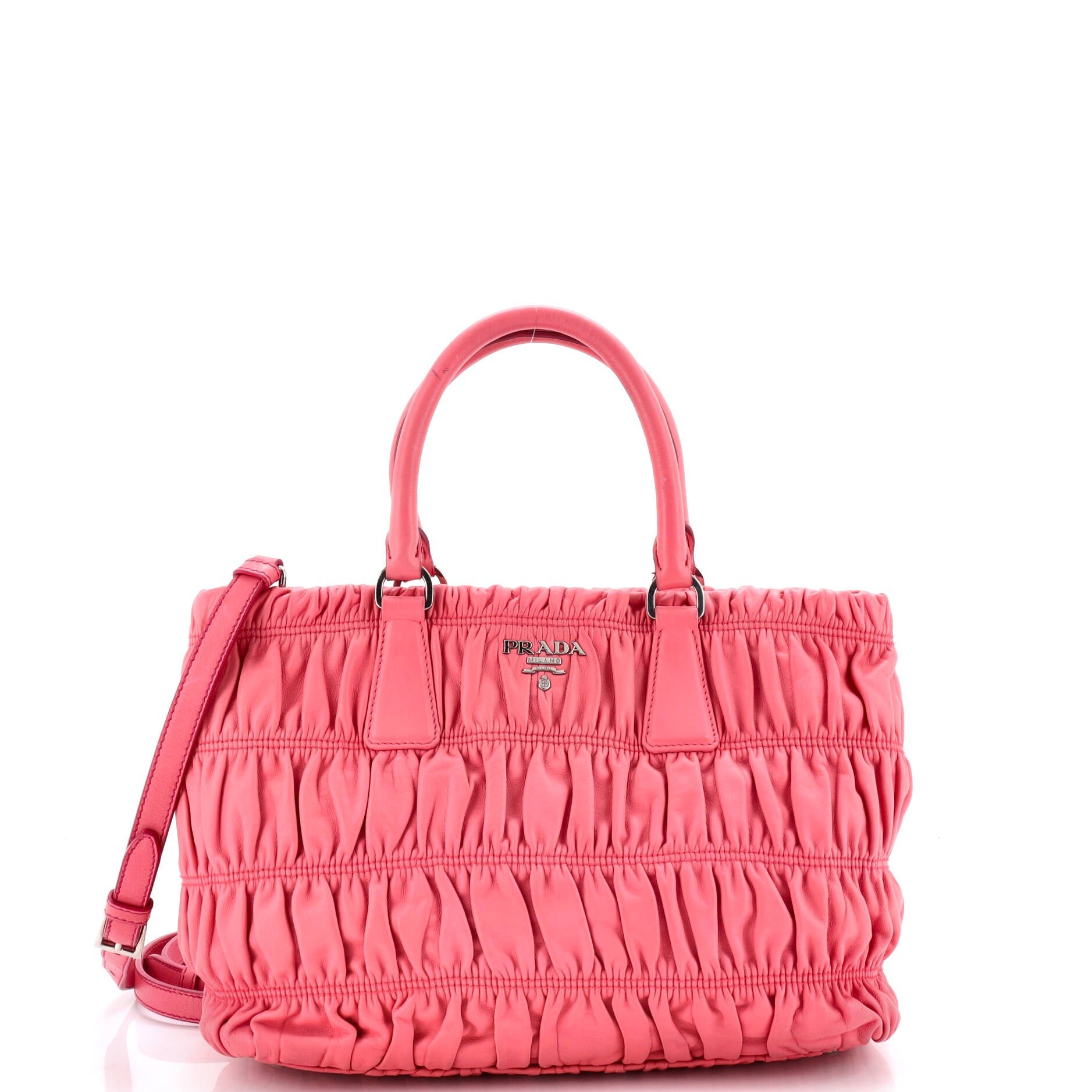 Prada Gaufre Convertible Tote Nappa Leather Small