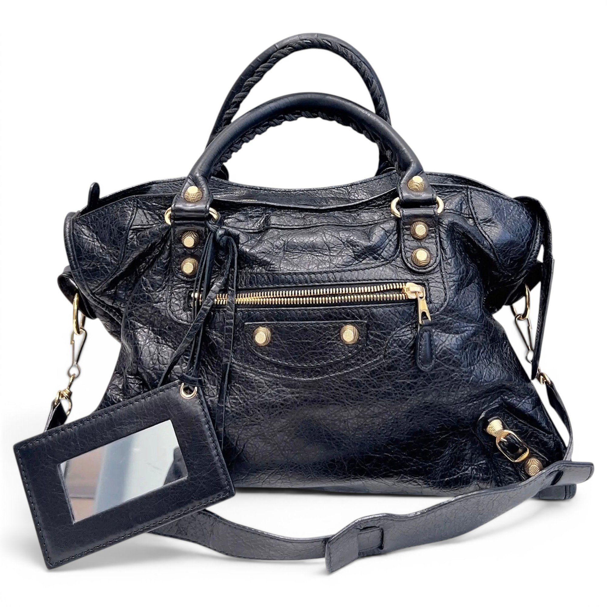 City leather handbag