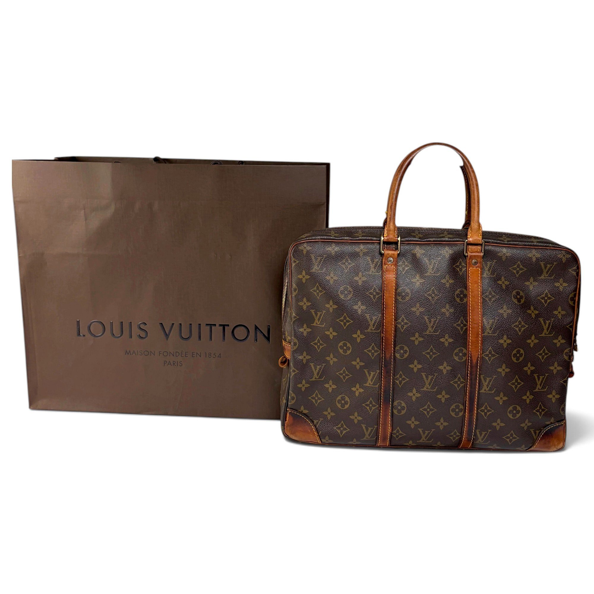 Porte Documents Voyage leather handbag
