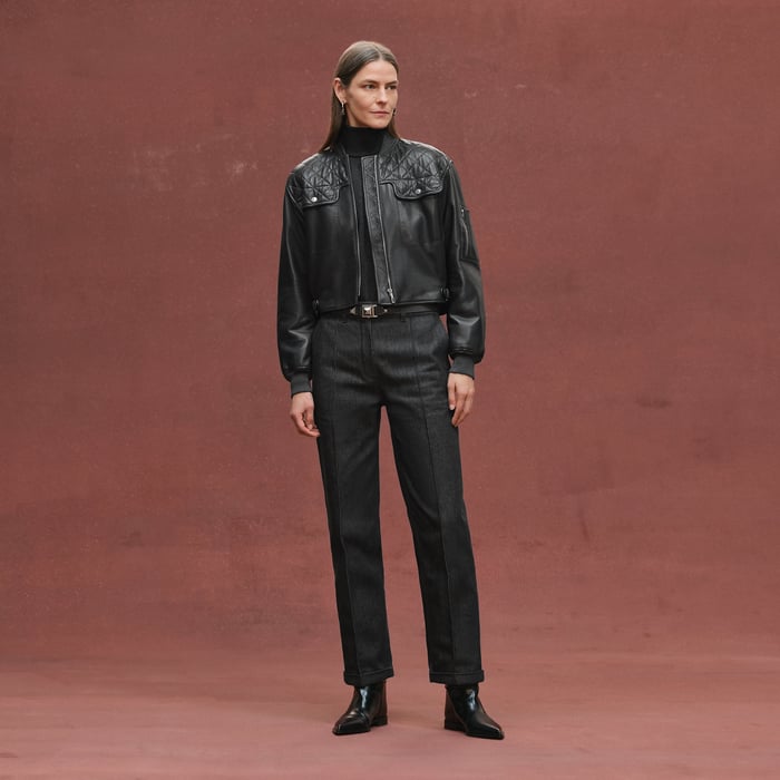 Gris Ardoise Short Bomber Jacket