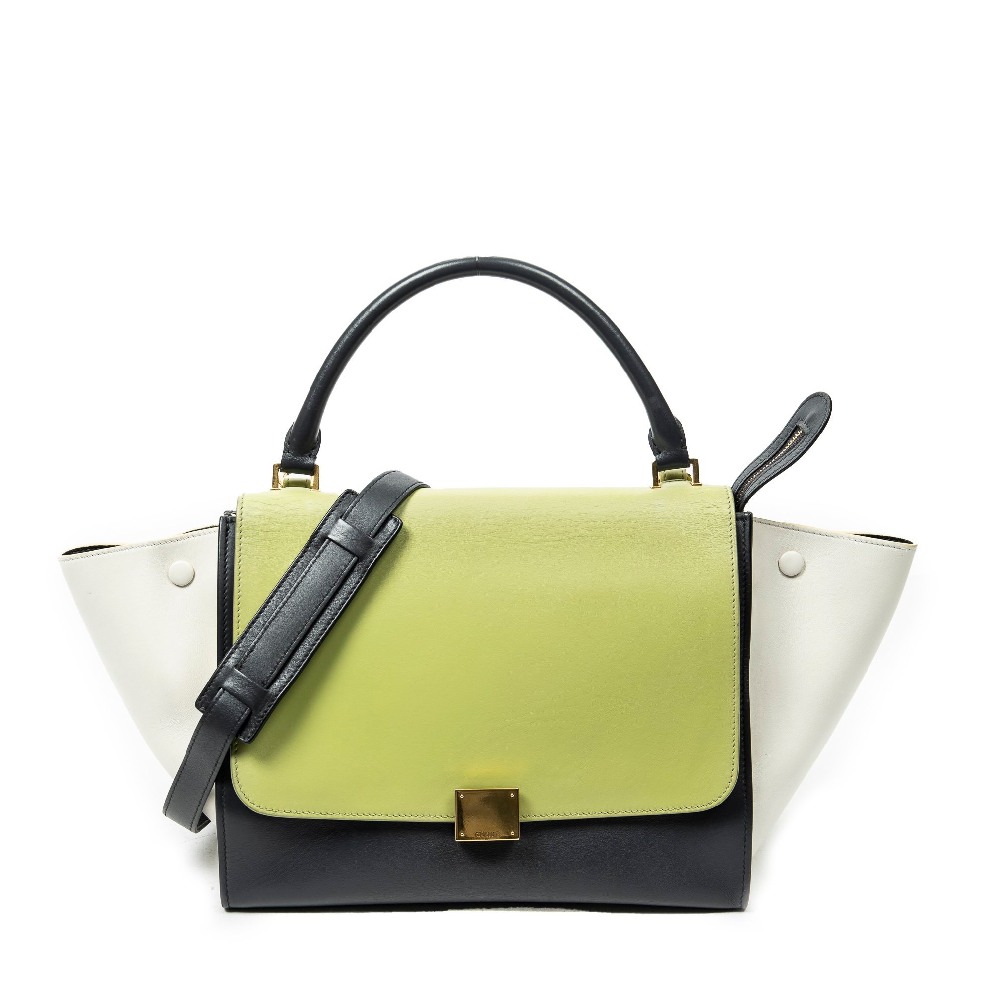 Trapèze leather handbag