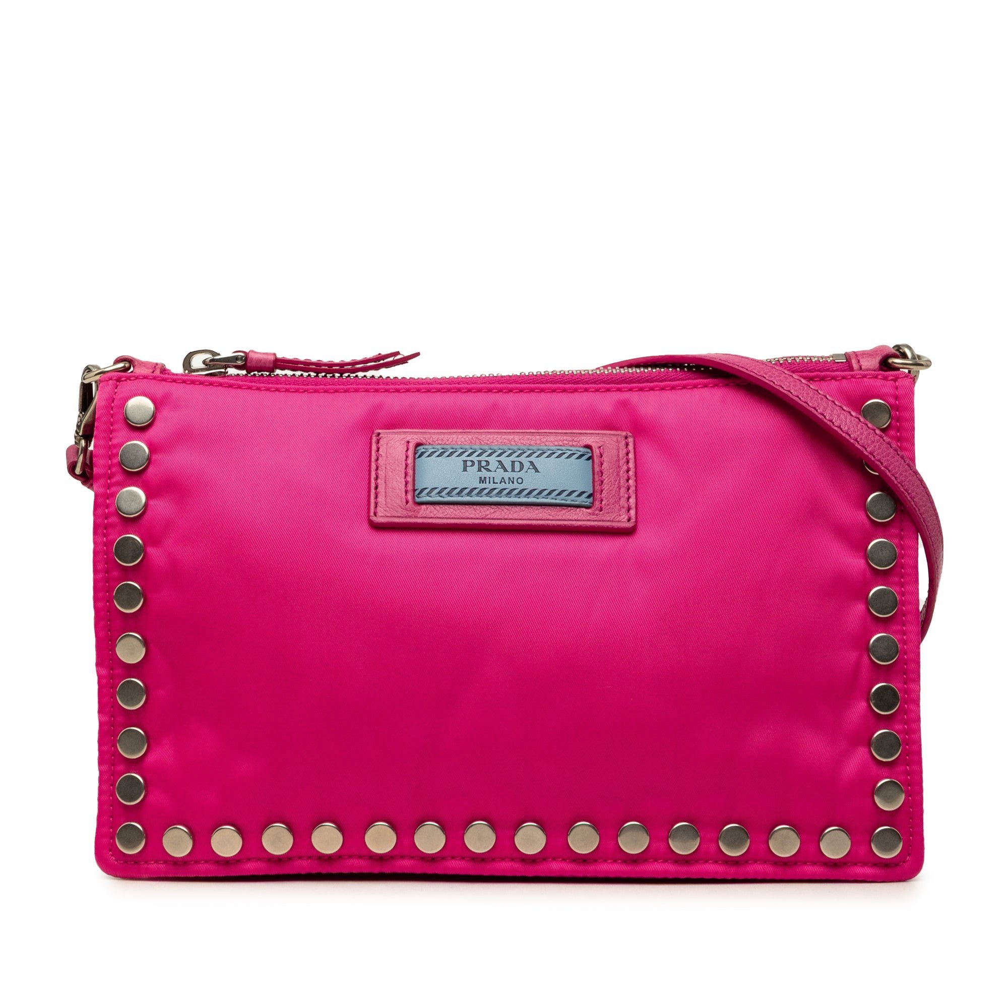 Etiquette leather handbag