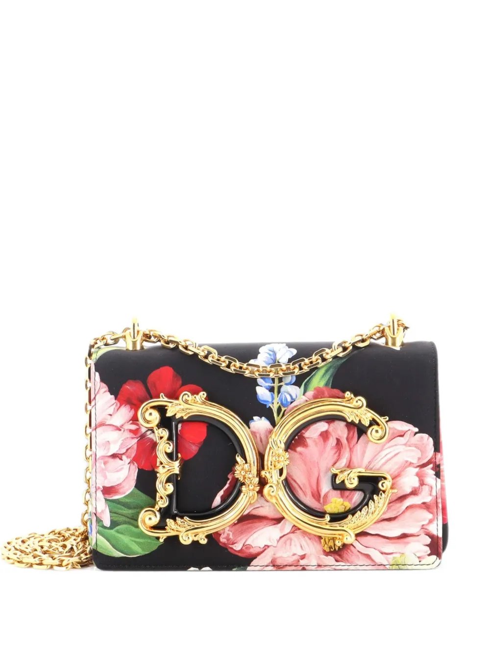 DG Girls Flap Bag Printed Satin Small shoulder bag