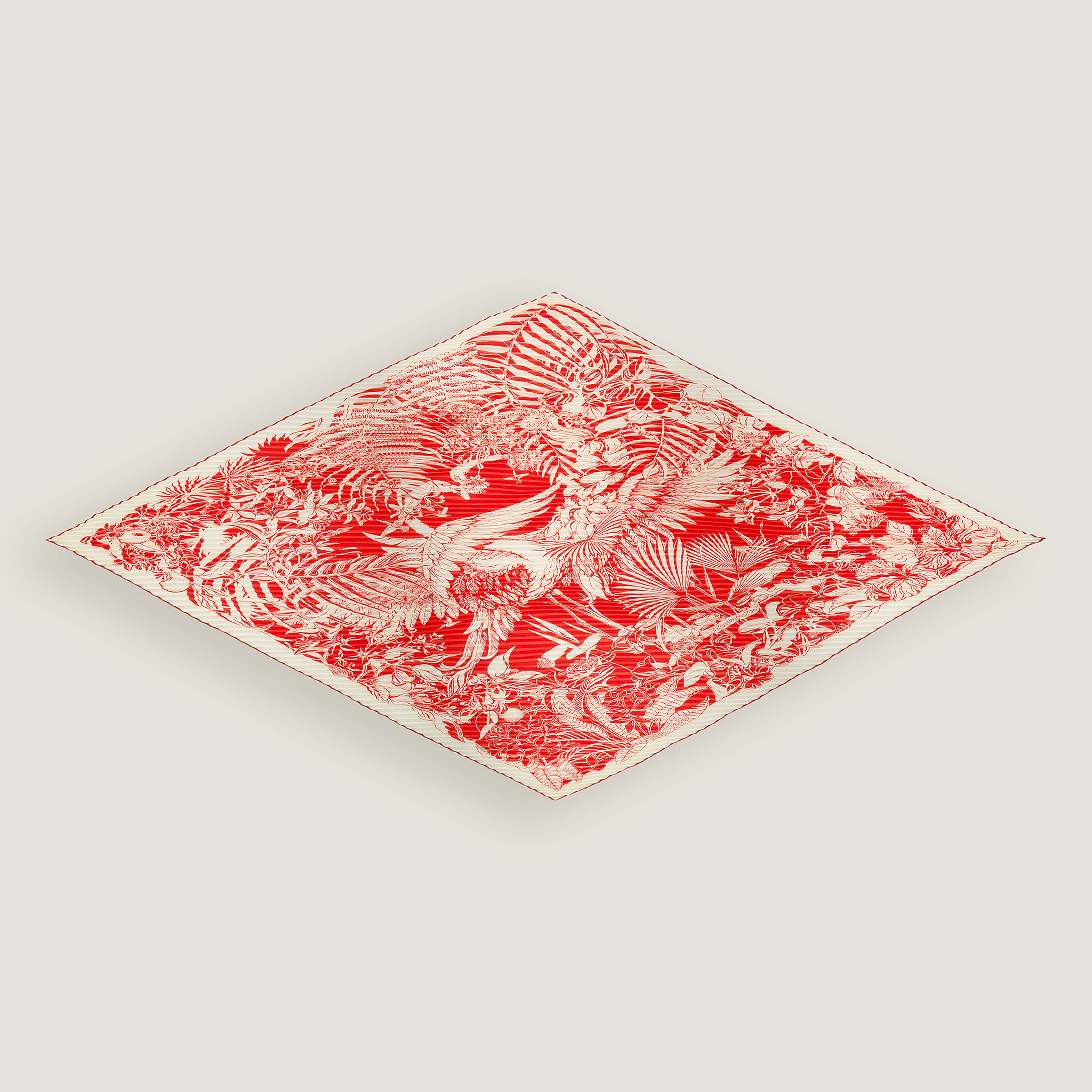 Flamingo Party Tattoo pleated shawl 140