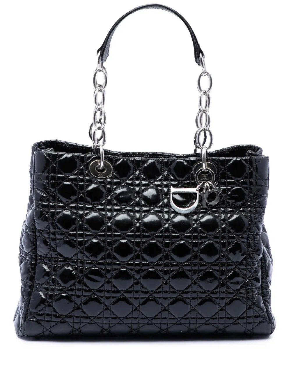 2011 Large Patent Cannage Lady Dior Soft Shopping tote bag