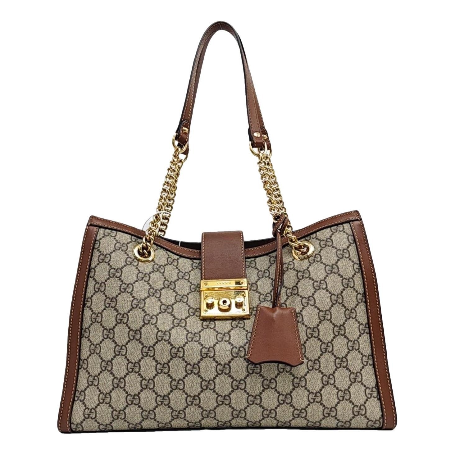 Padlock leather handbag