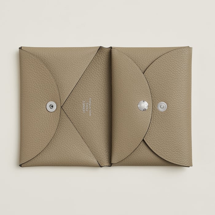 Beige Marfa Calvi Duo Compact Card Holder