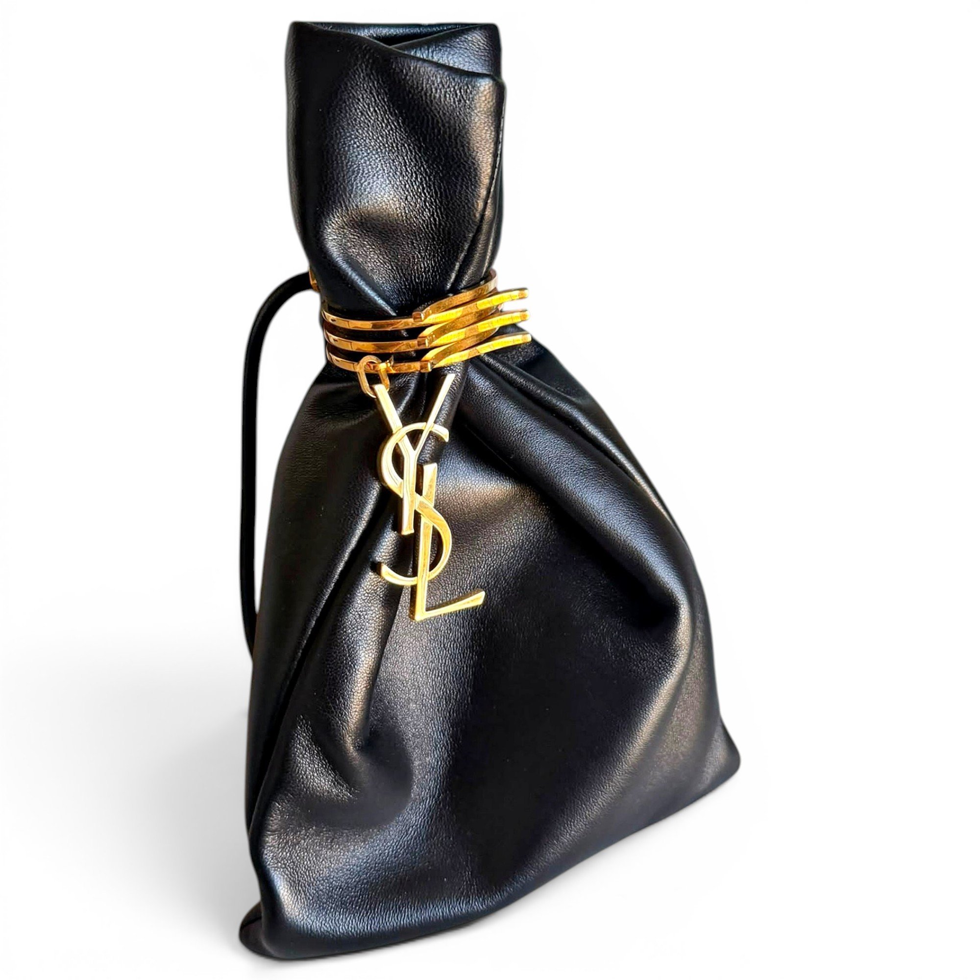 Leather clutch bag