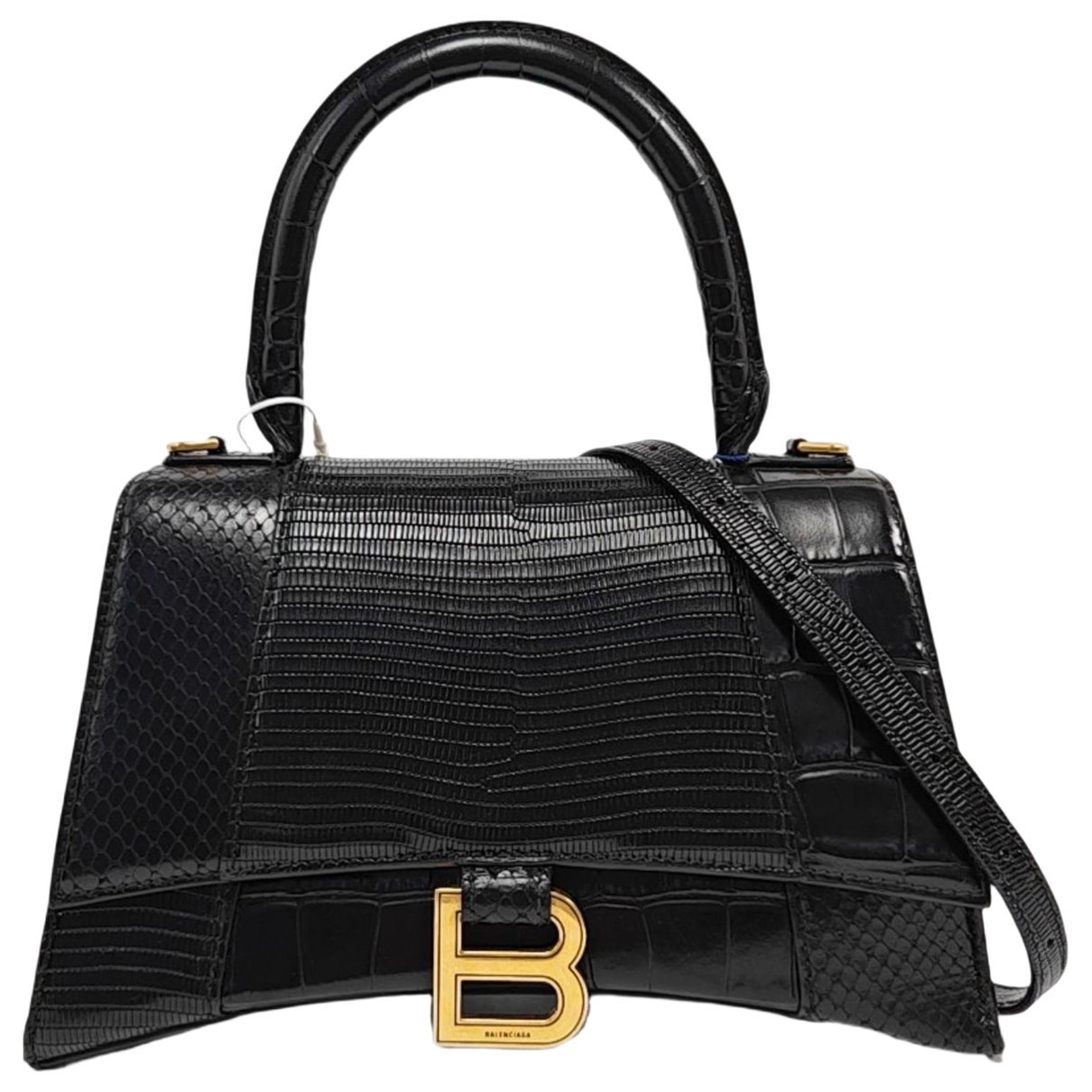 Hourglass leather handbag