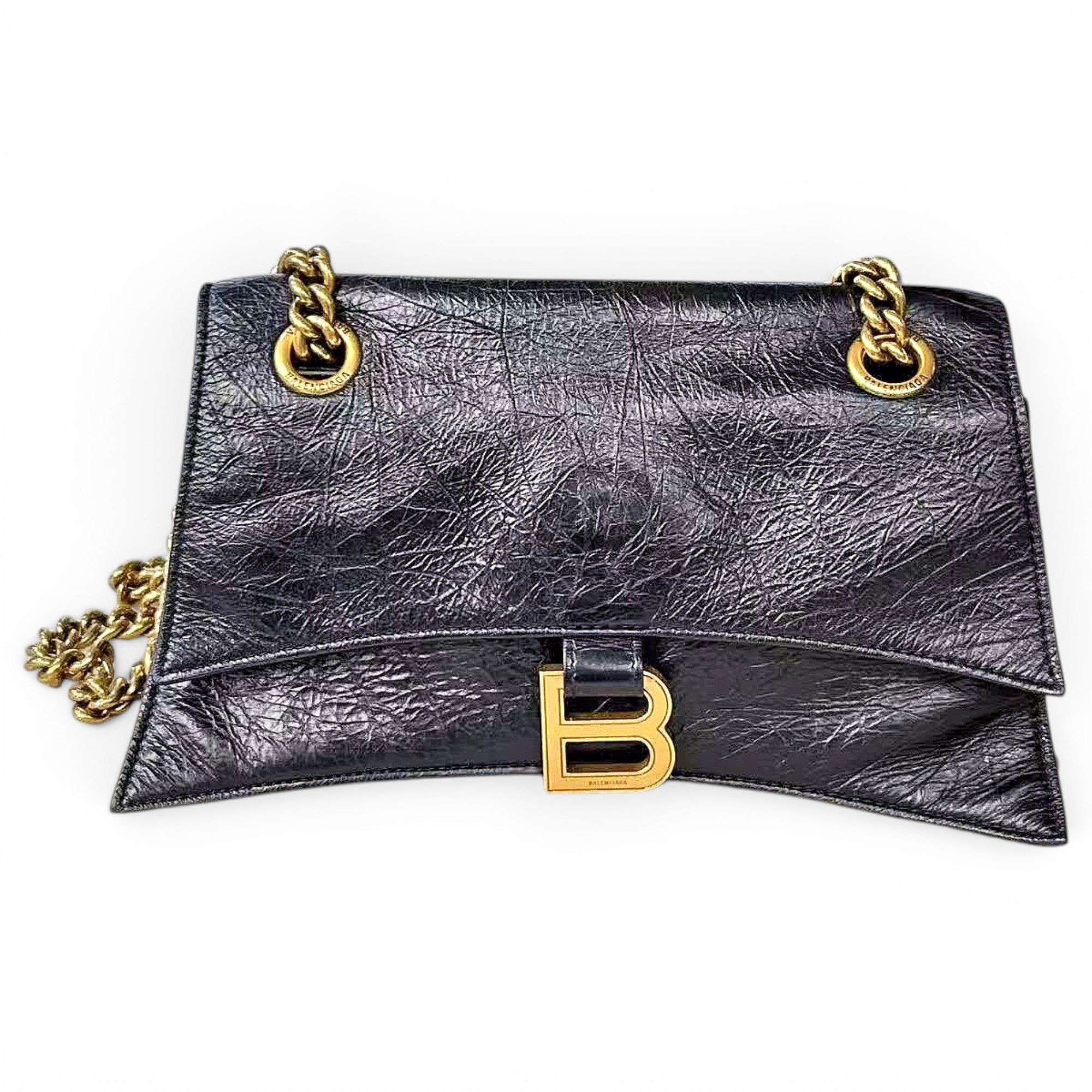 Crush leather handbag