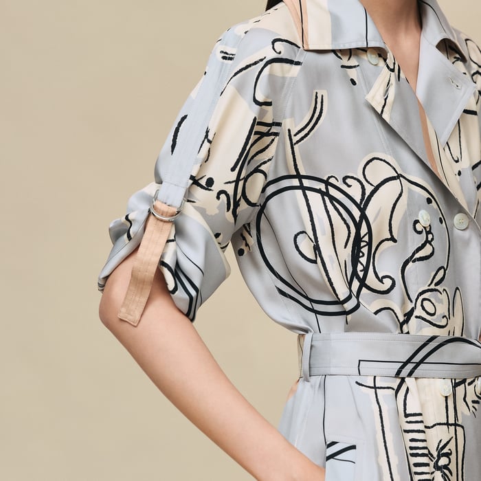 Gris Paruline "Ex-libris a Main Levee" Dress