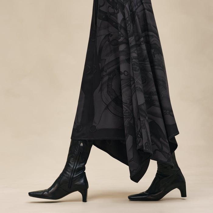 Noir "Soleil De Soie Poudre" Long Dress