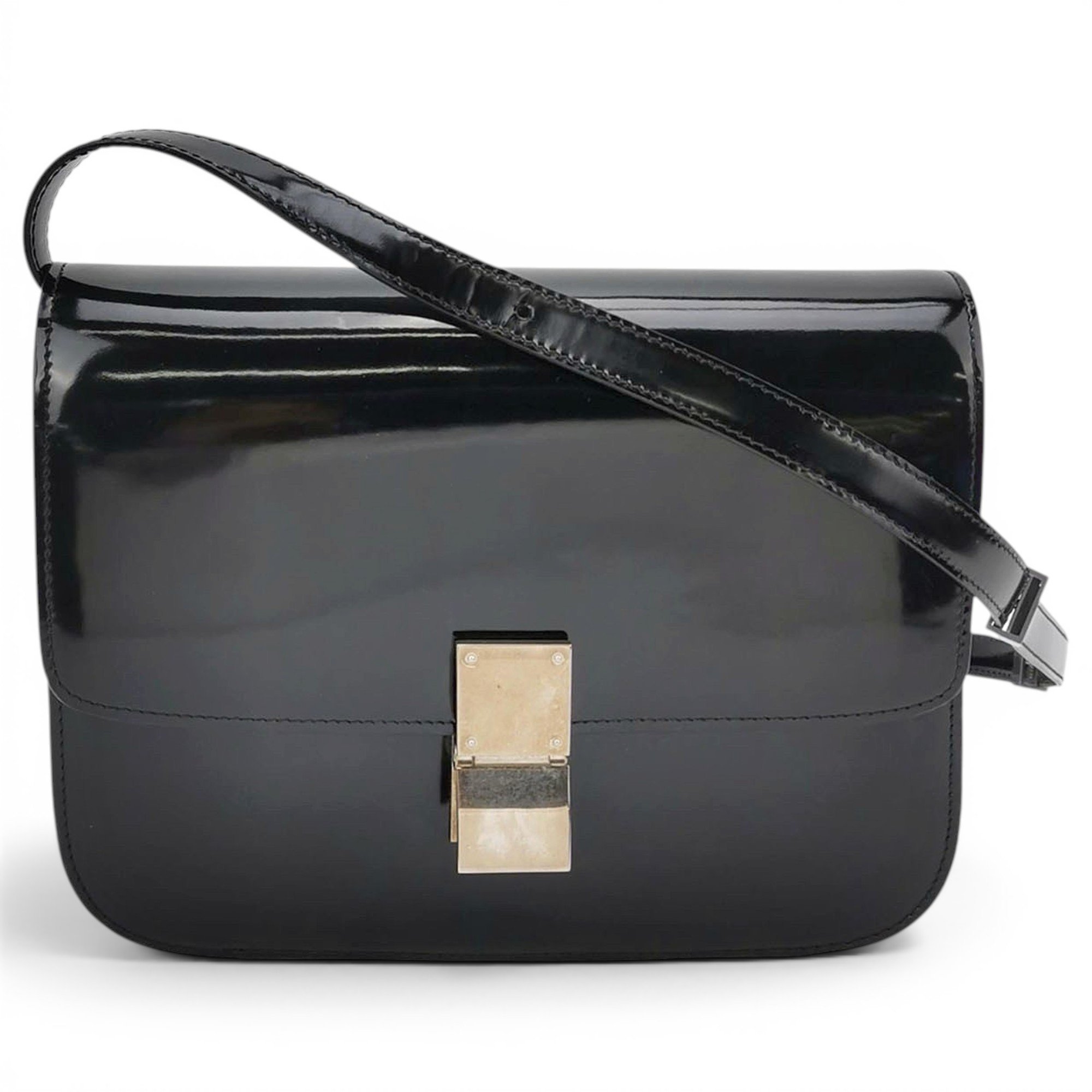 Classic patent leather handbag