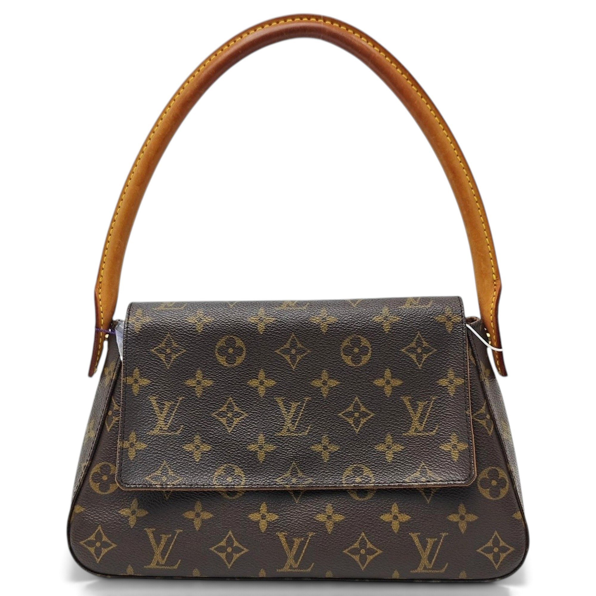 Looping leather handbag