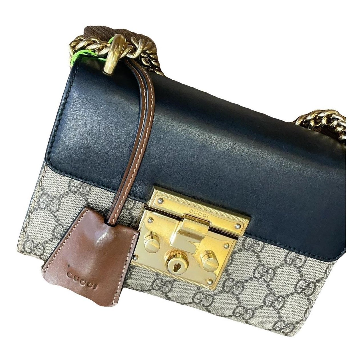 Padlock leather handbag