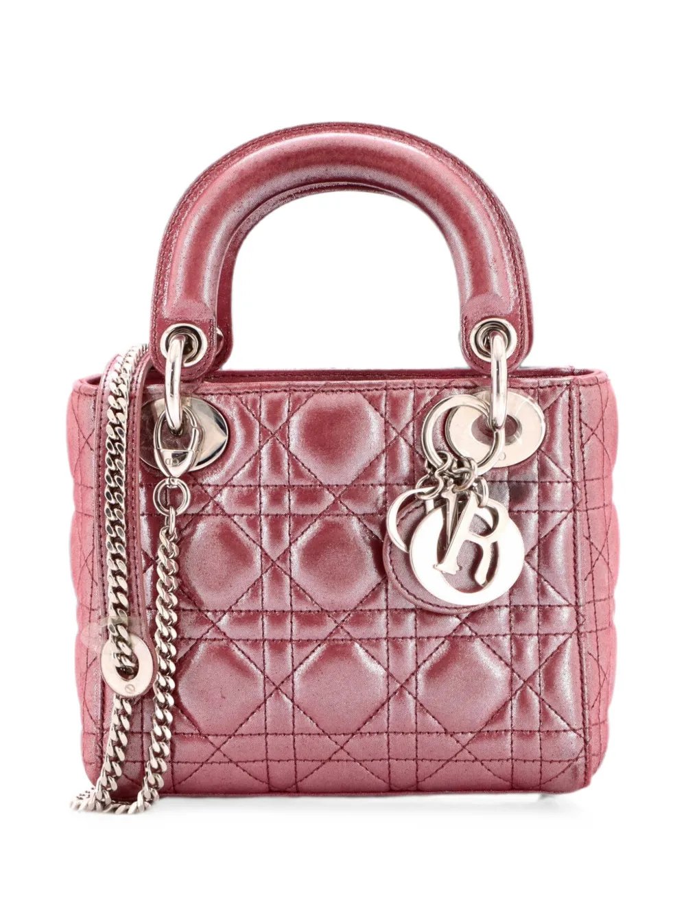Lady Dior Chain Bag Cannage Quilt Iridescent Leather Mini satchel