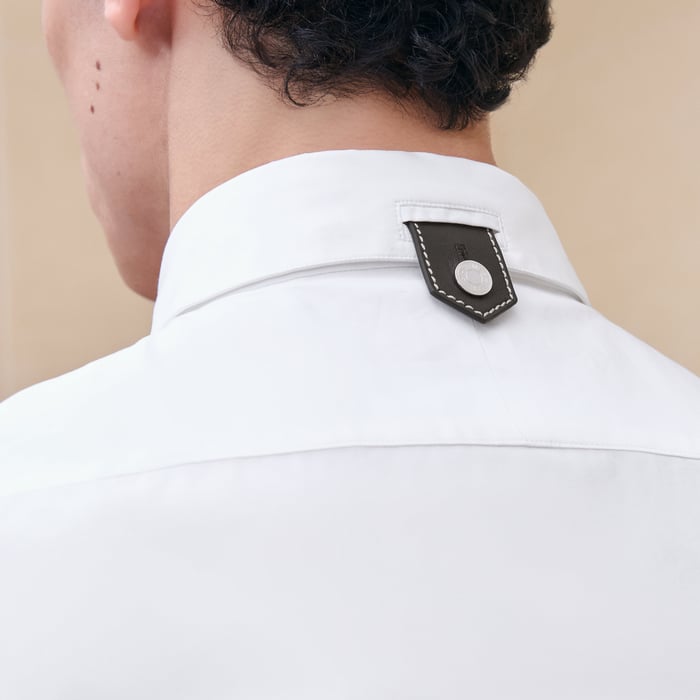 Blanc Sporty Fit Shirt With Leather Tab