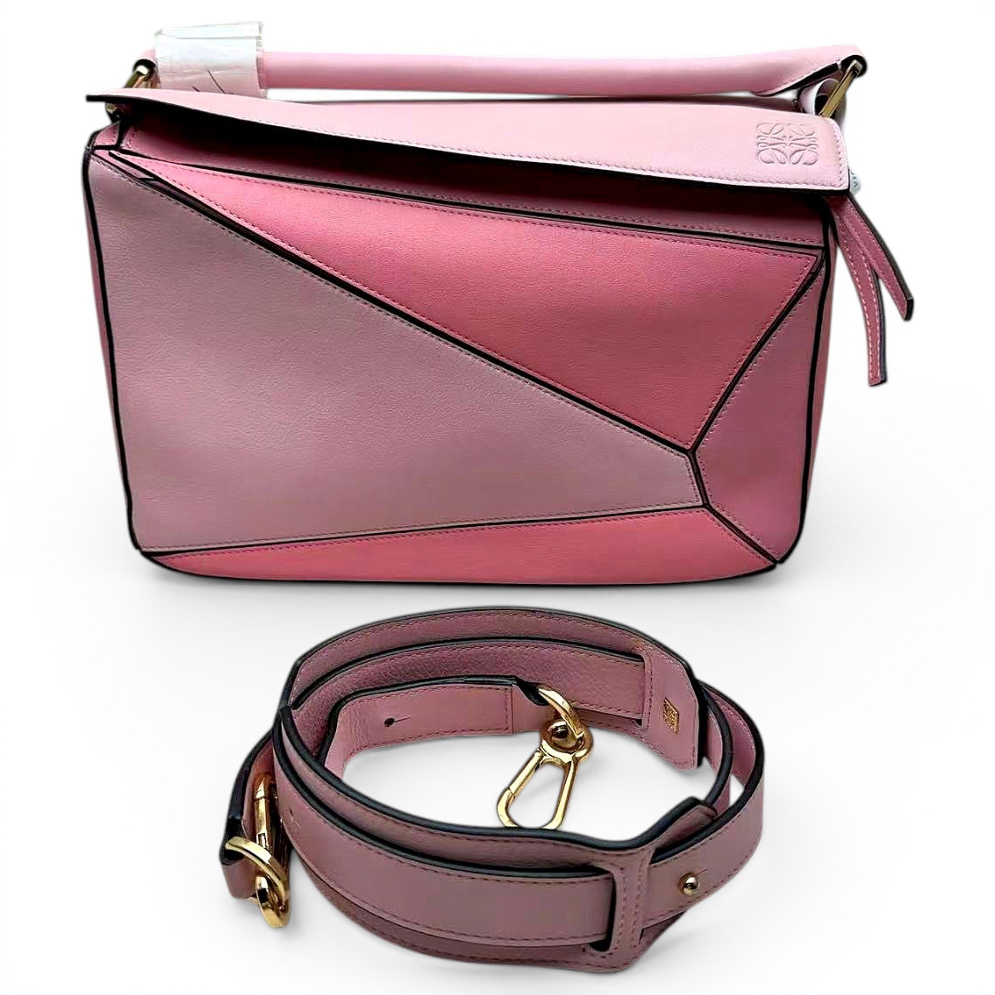 Puzzle leather handbag