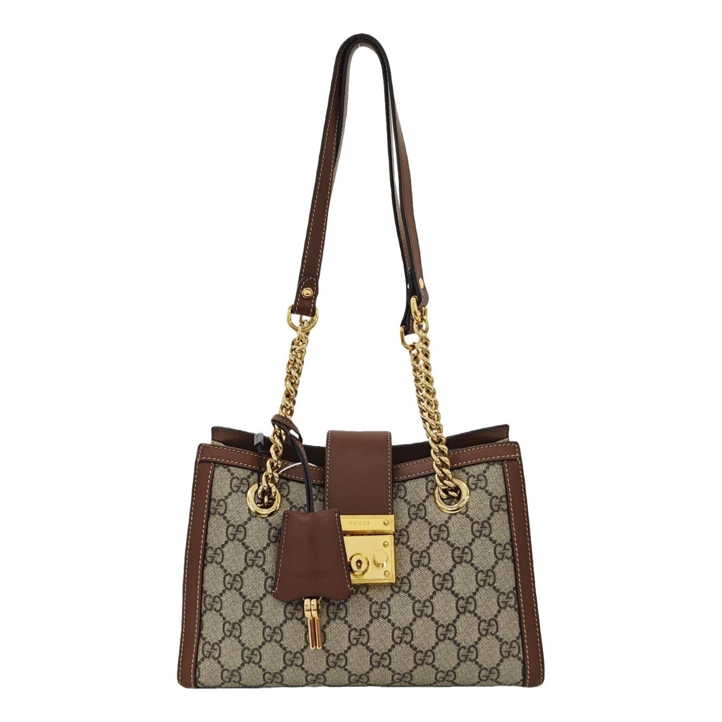 Padlock leather handbag
