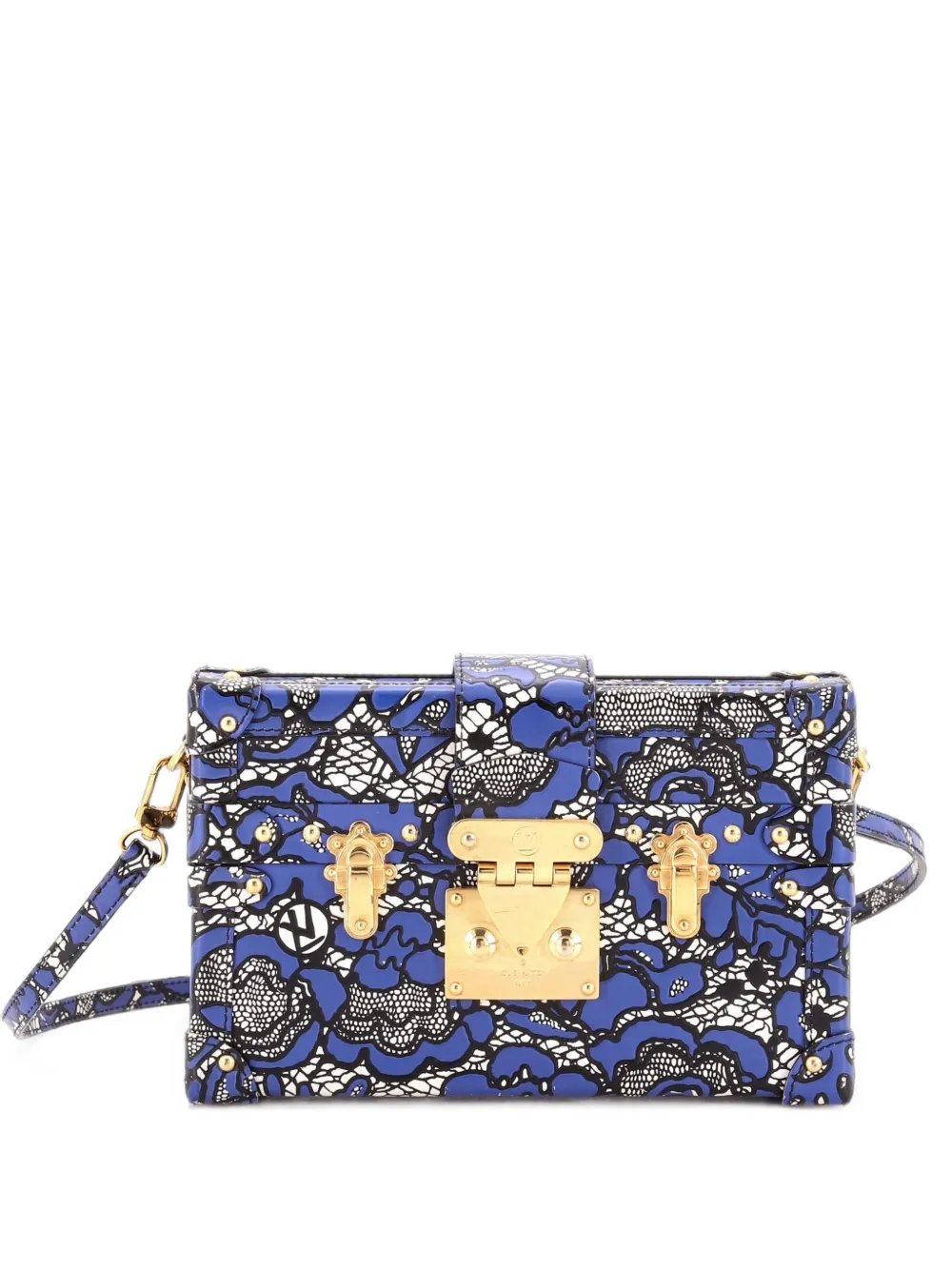 Petite Malle Handbag Lace Print Leather Small shoulder bag