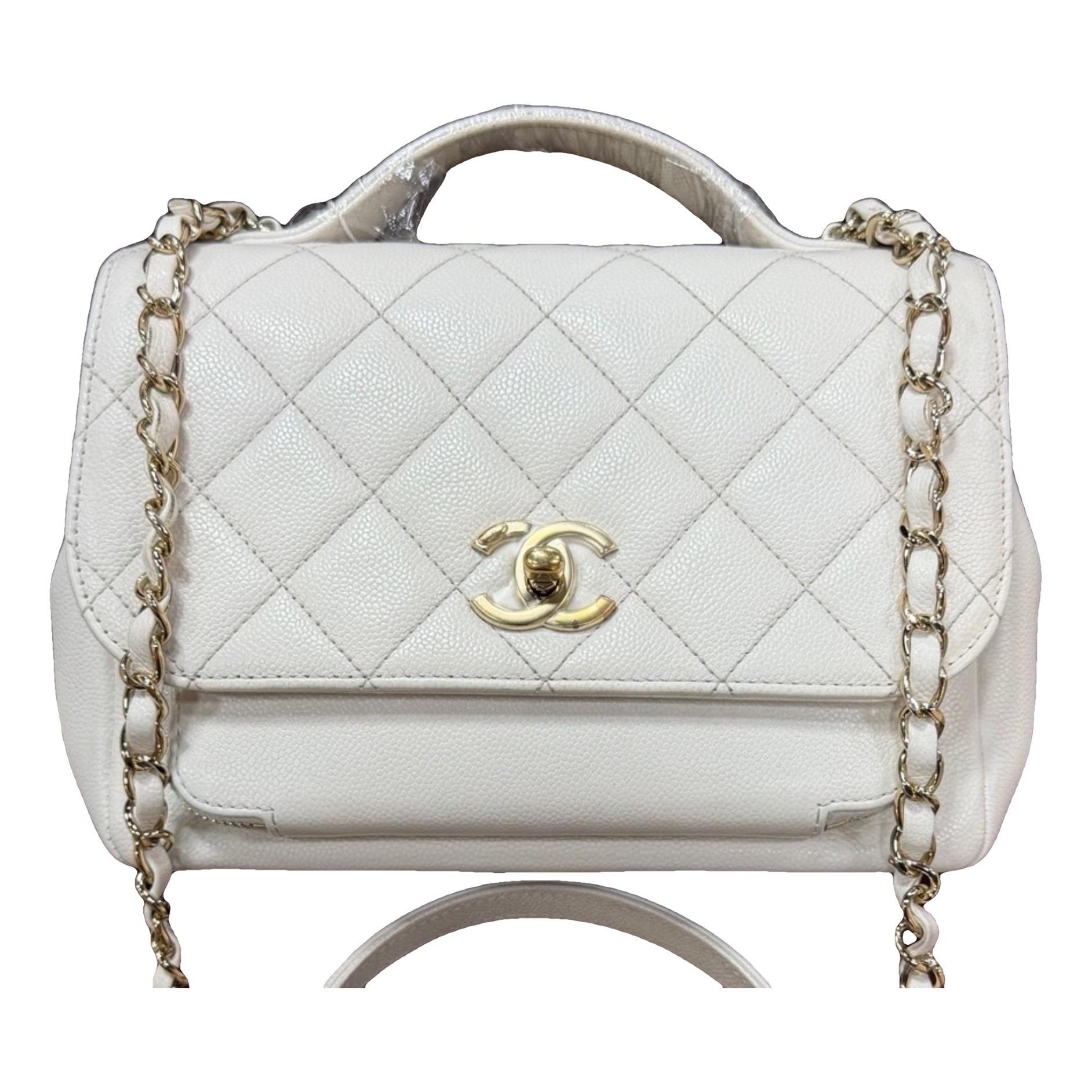 Trendy CC Top Handle leather handbag