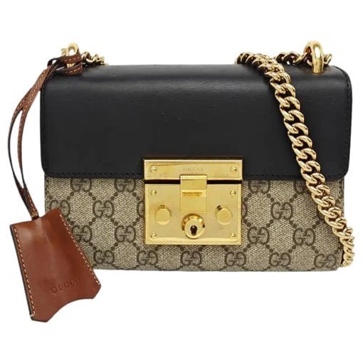 Padlock leather handbag