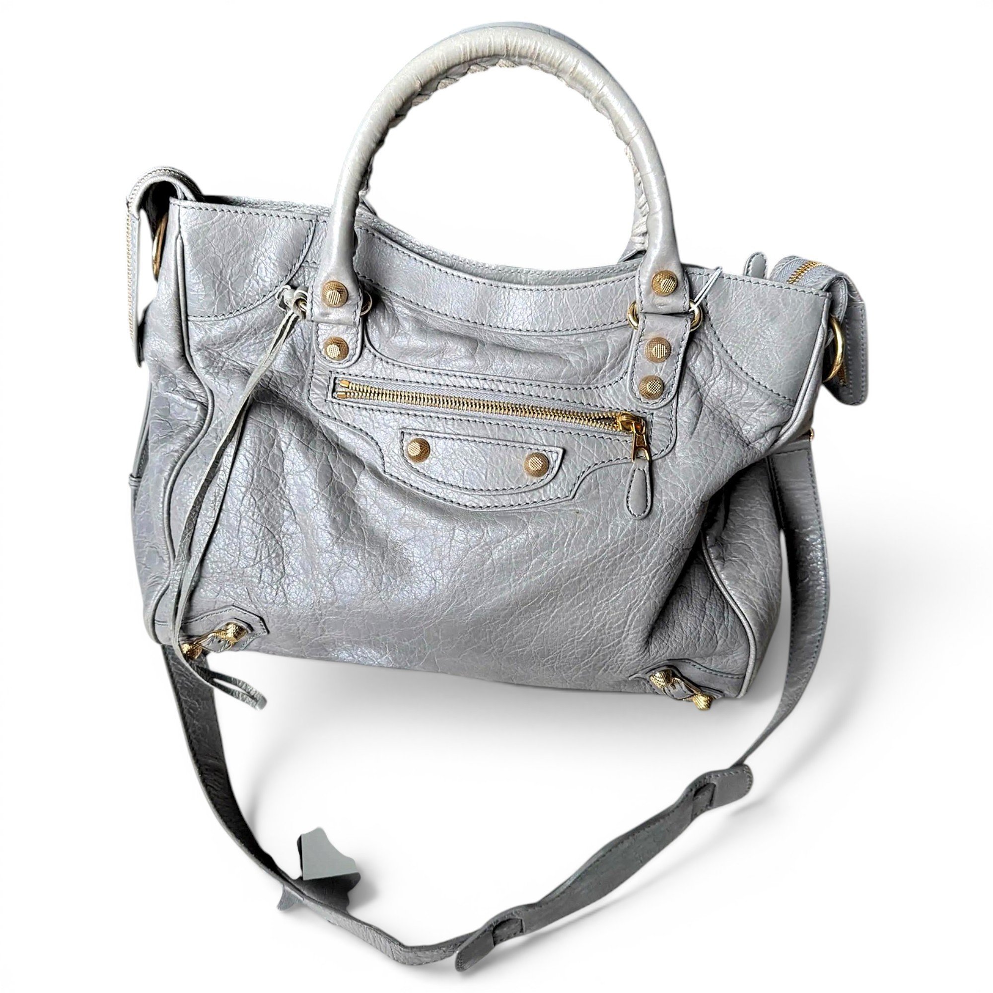 City leather handbag