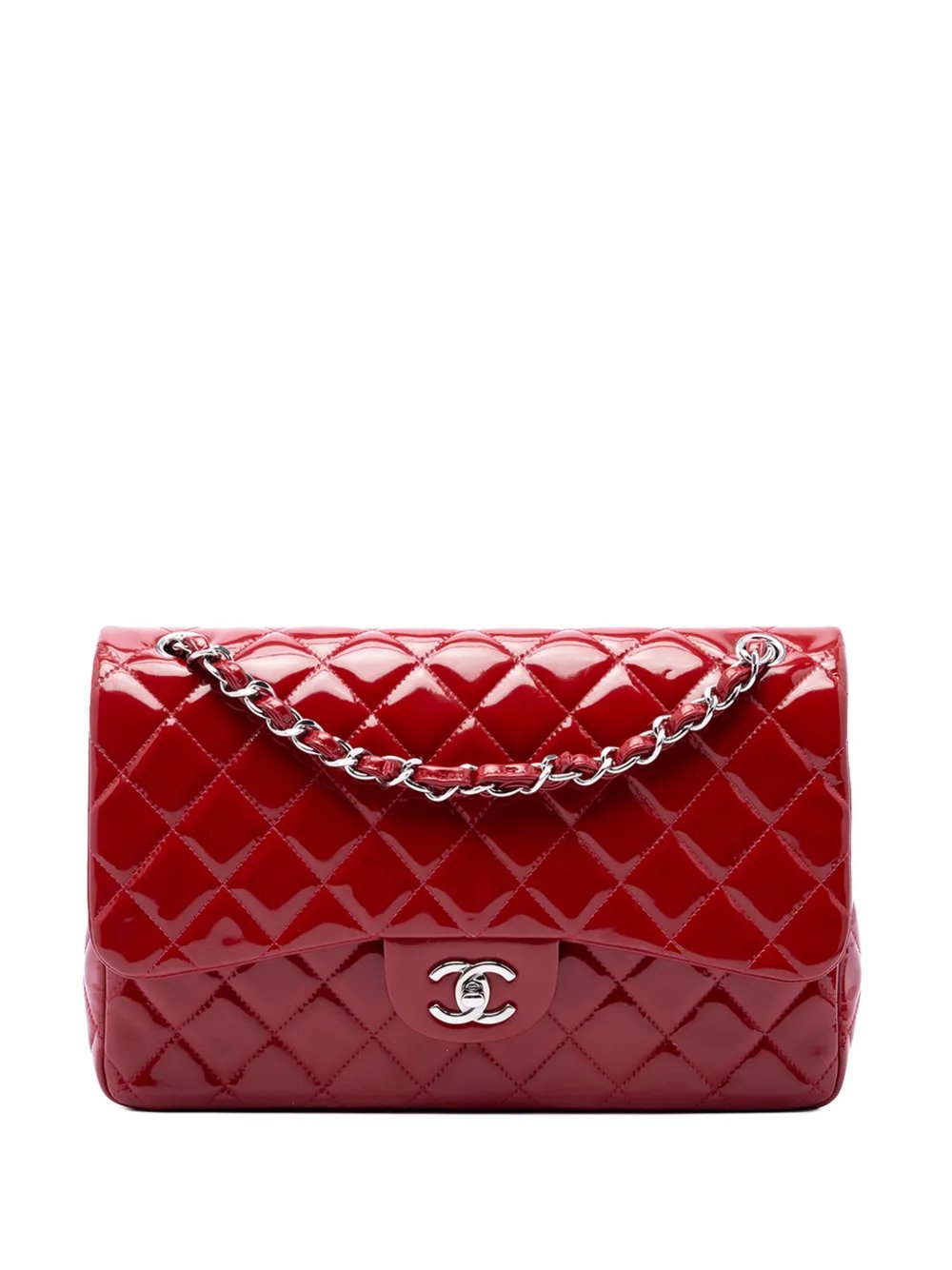 2013-2014 Jumbo Classic Patent Double Flap shoulder bag