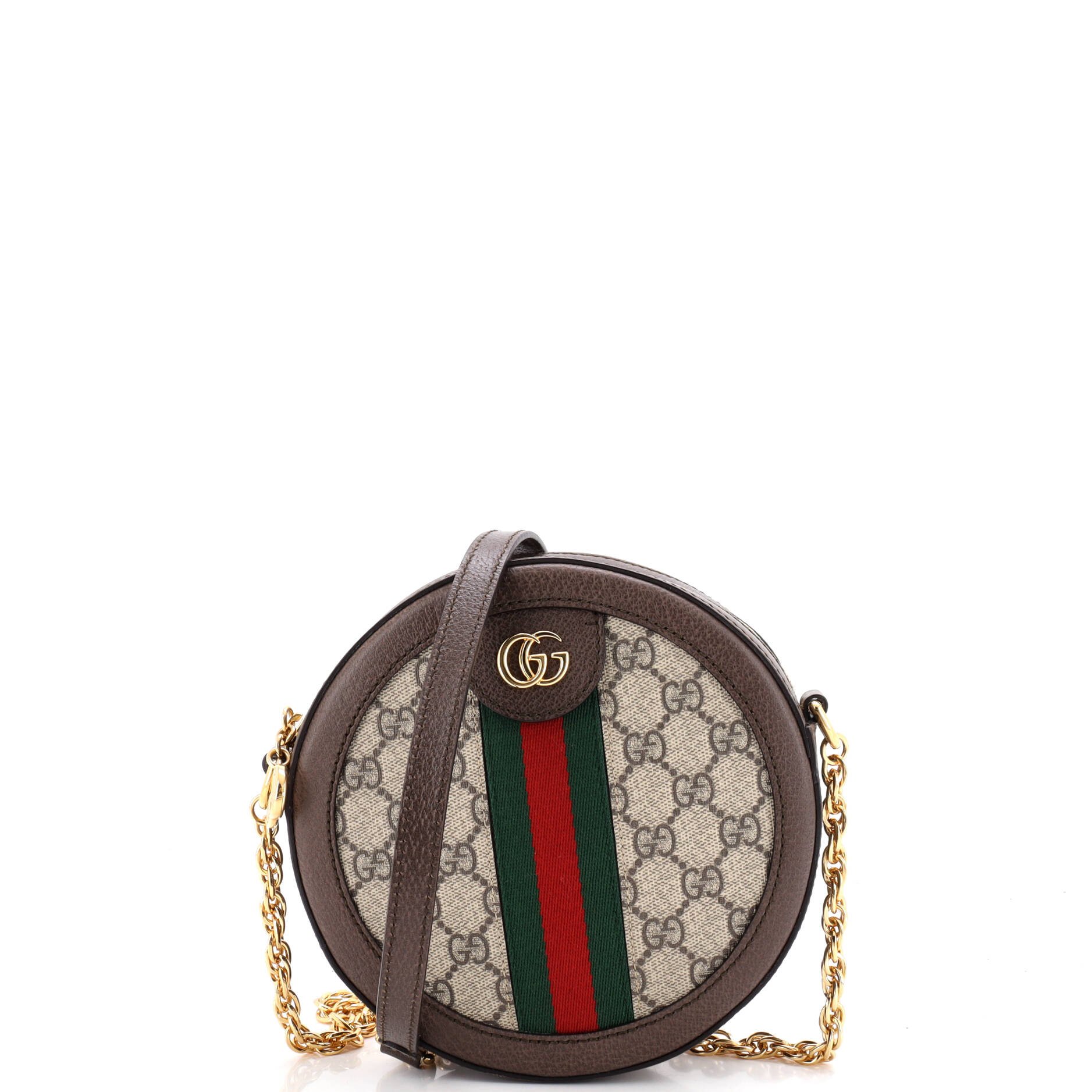 Ophidia Round Shoulder Bag GG Coated Canvas Mini
