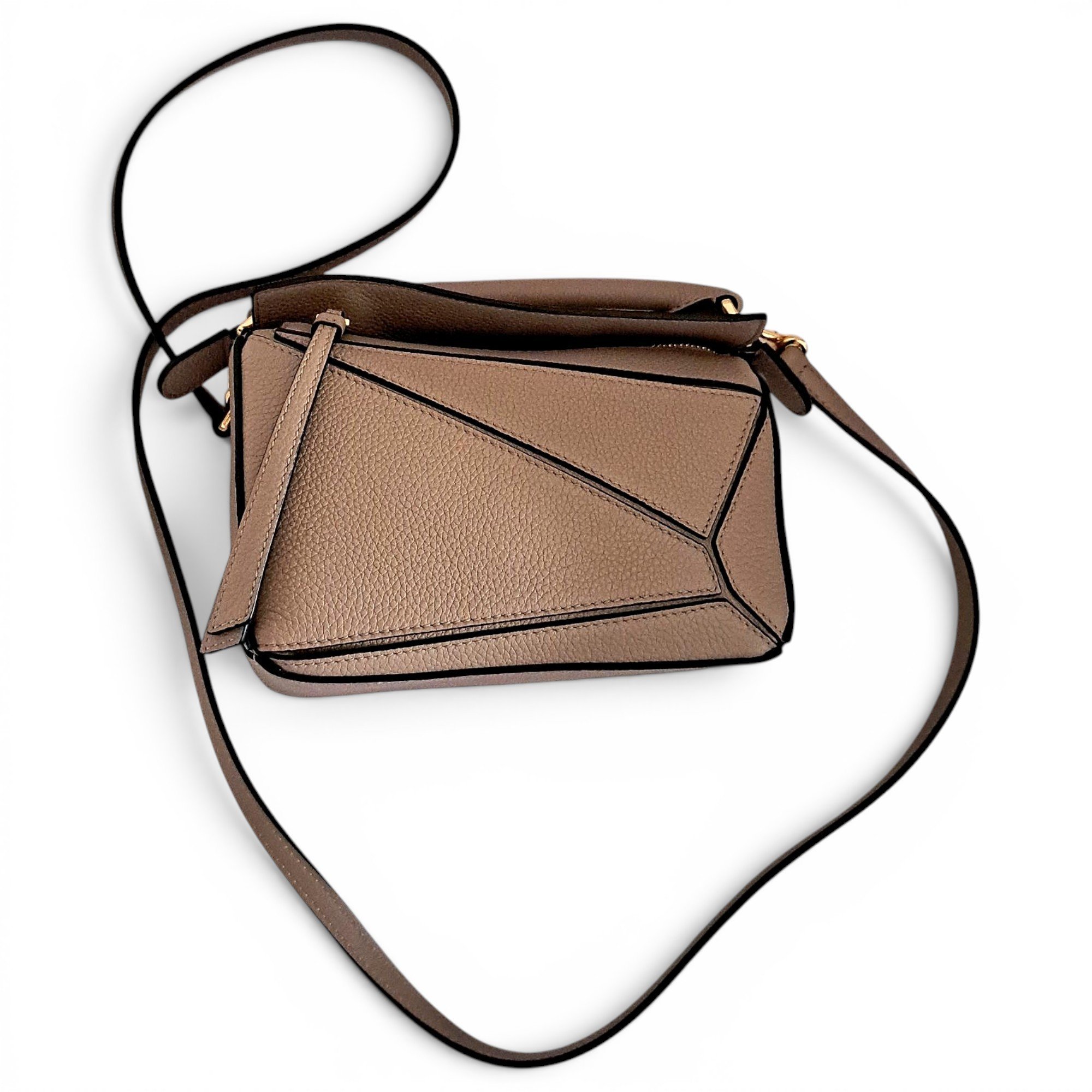 Puzzle leather crossbody bag