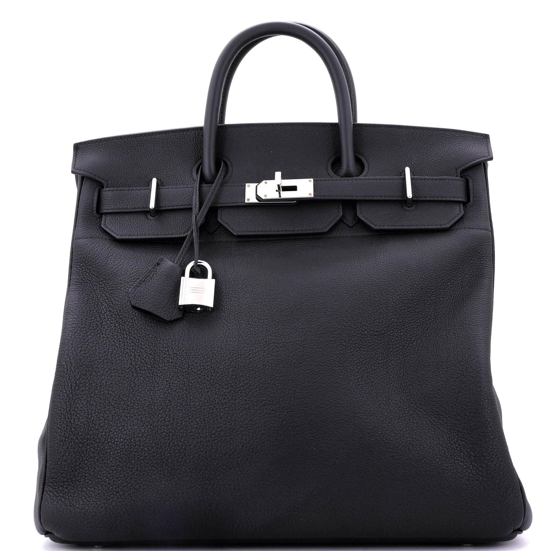 Hermes HAC Birkin Bag Noir Togo with Palladium Hardware 40