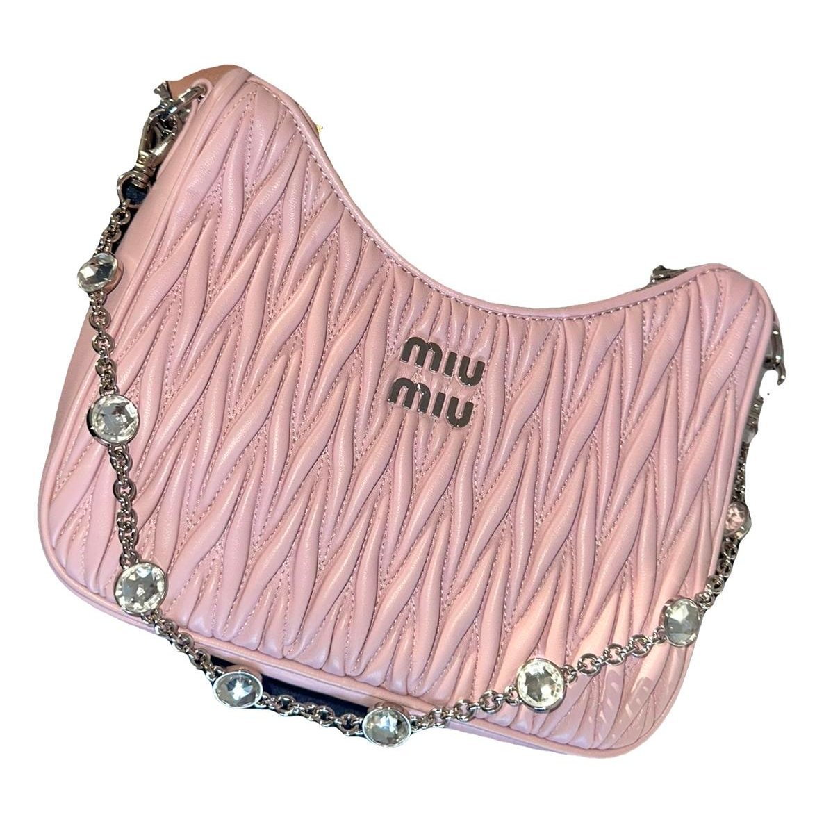 Miu Crystal leather handbag