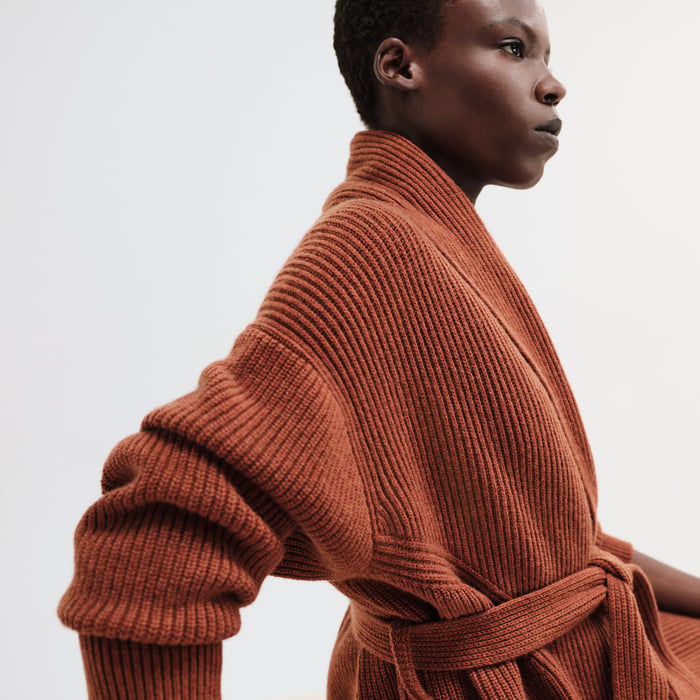 Marron Muscavado Belted Coat