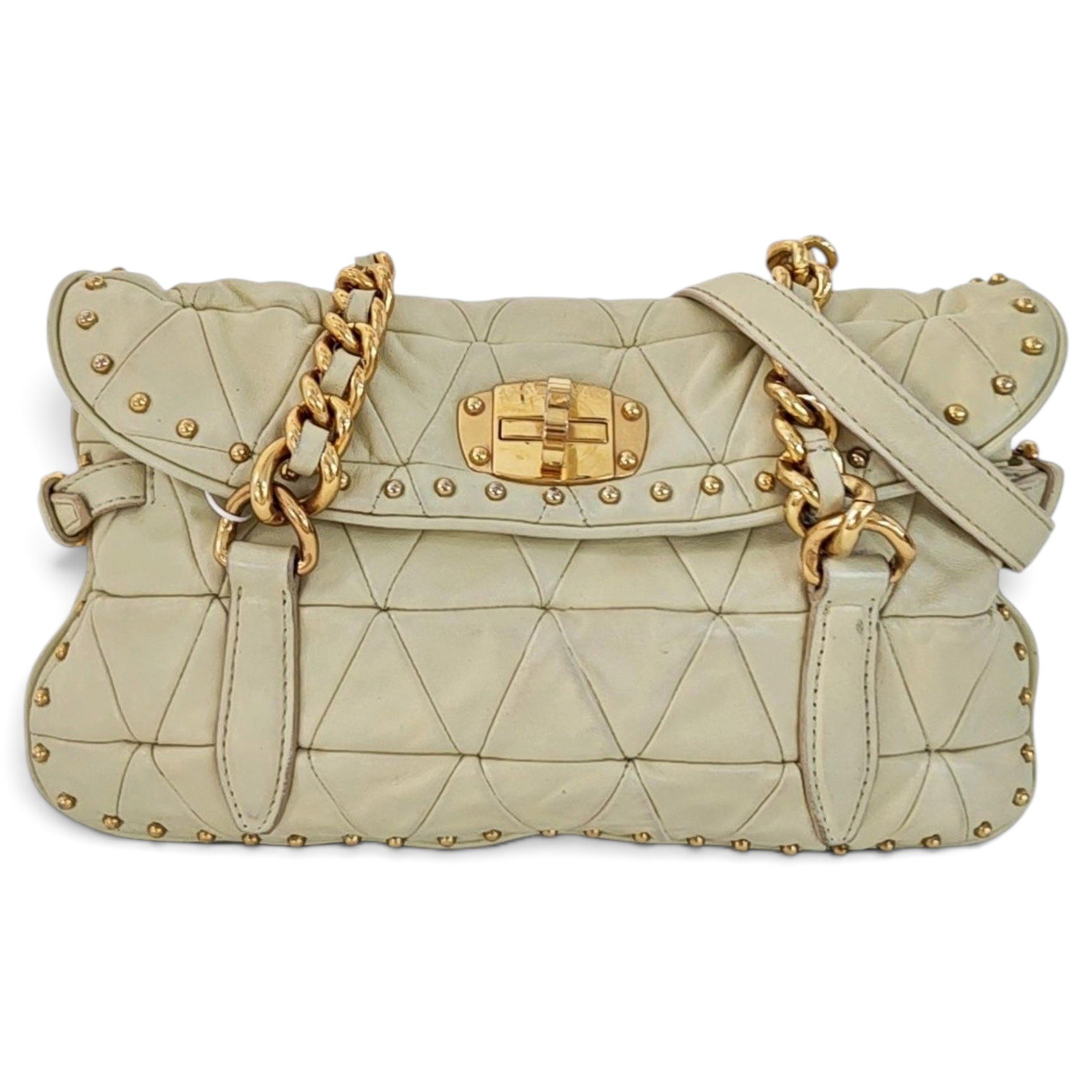 Miu Crystal leather handbag