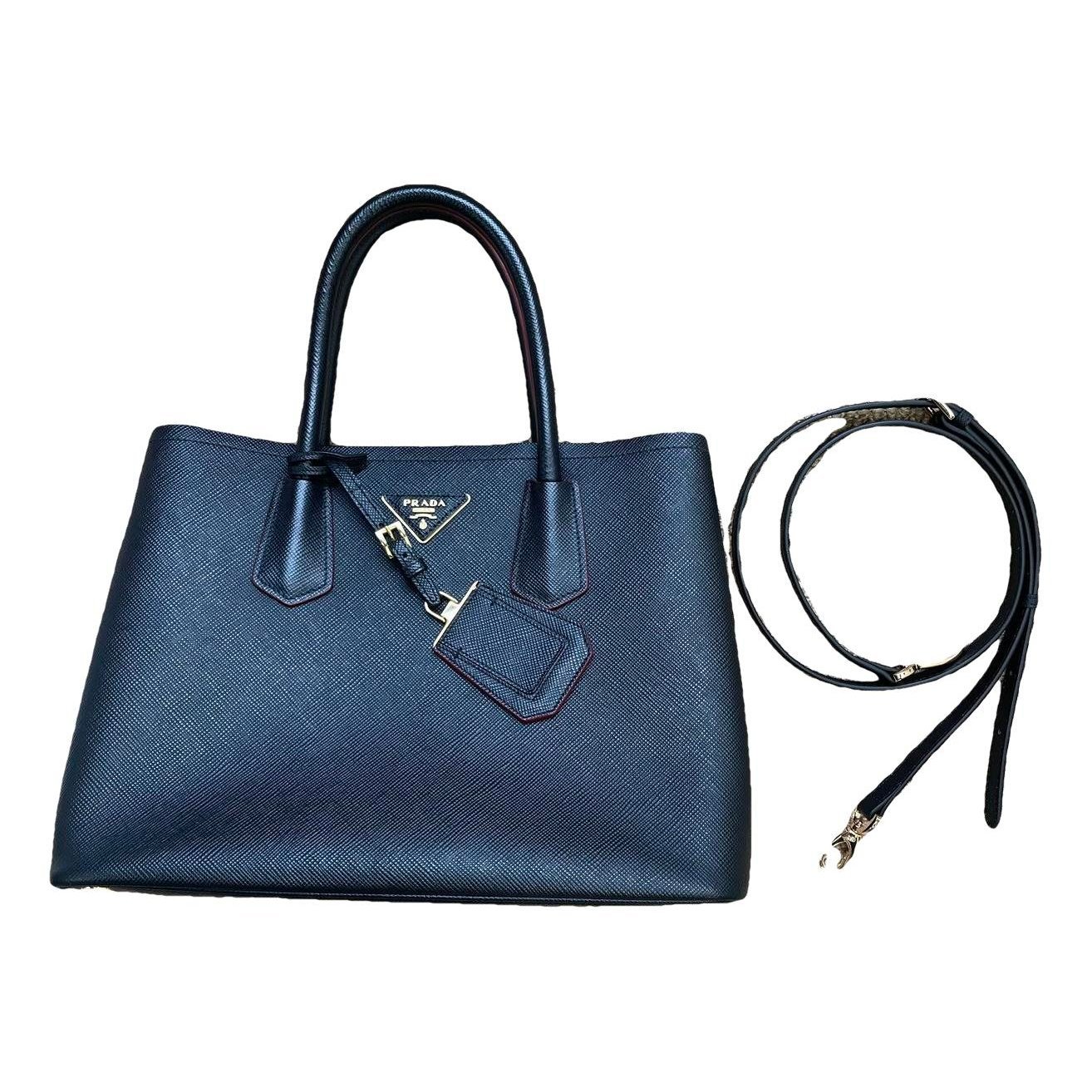 Double leather handbag