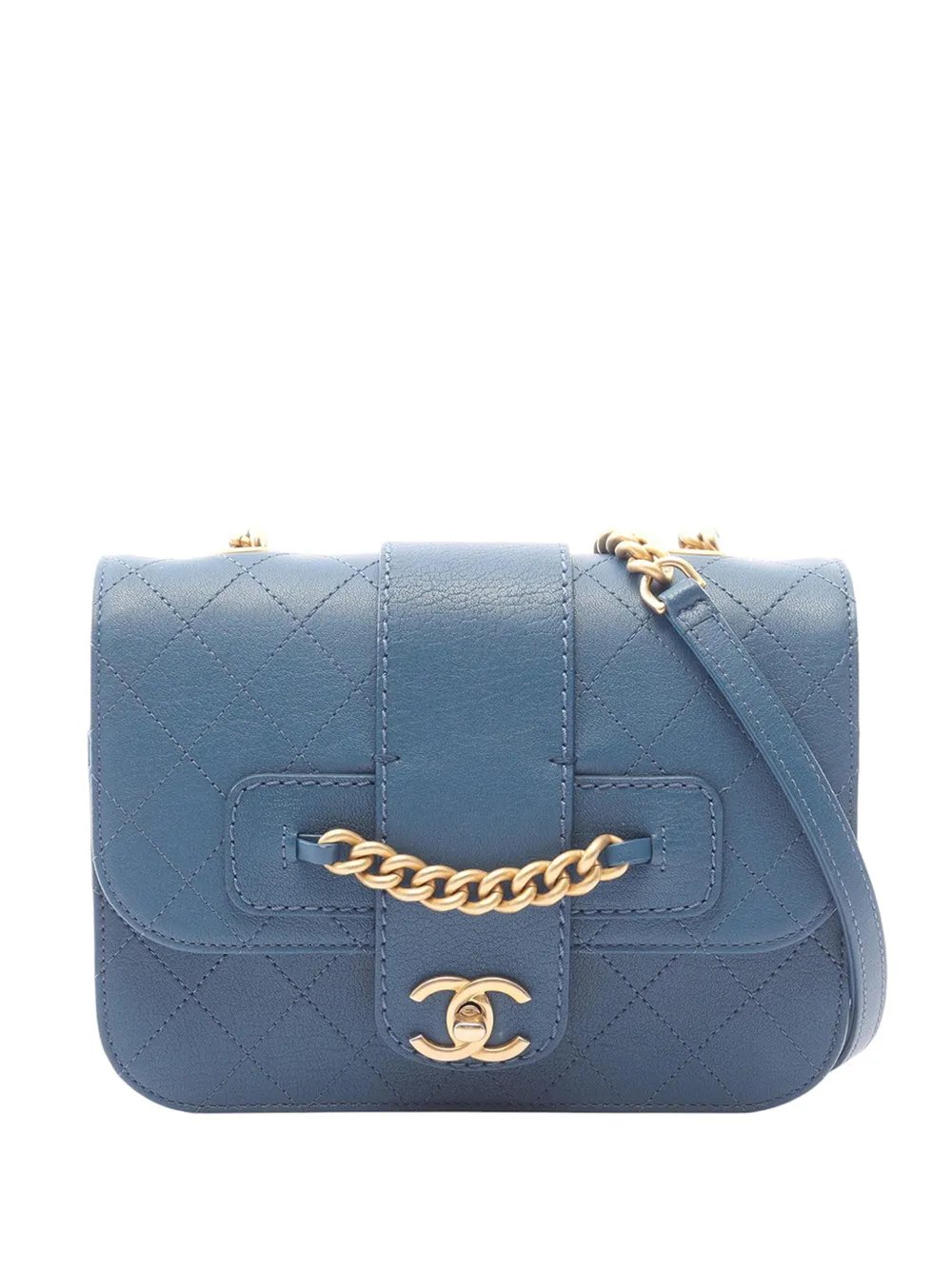 2017-2018 Front Chain Calfskin Flap crossbody bag